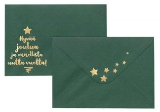 7693_Foliokirjekuori_C6_Hyvaa_joulua_kulta_tummanvihrea_10kpl_jpg
