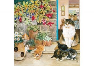 Agneatha_and_her_Kittens_on_the_Doorstep