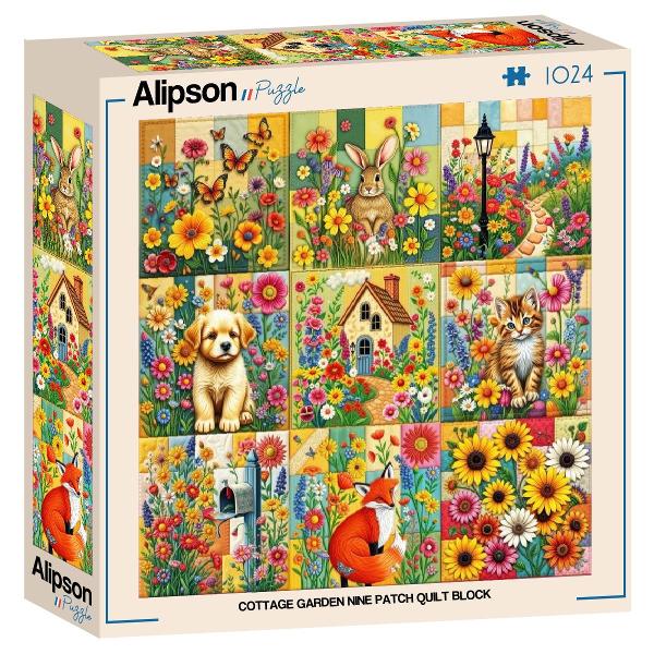 Alipson_Puzzle_F_50293_Cottage_Garden_Nine_Patch_Quilt_Block_jpeg