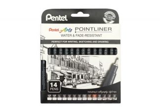 YS20P_14_Pentel_Pointliner_setti_14_kpl_pigmenttimusteella_jpg
