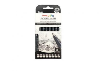 YS20P_8_Pentel_Pointliner_setti_8_kpl_pigmenttimusteella_jpg